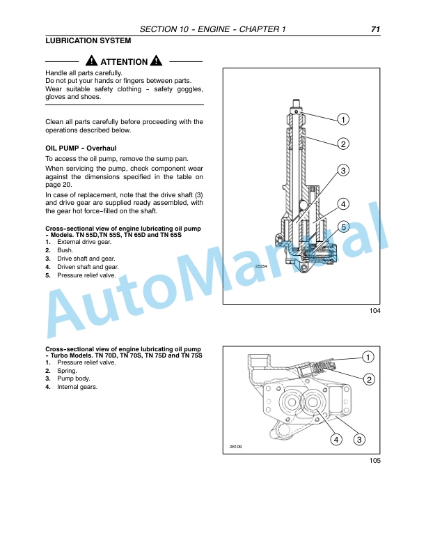 New Holland TN55D, TN55S, TN65D, TN65S, TN70D, TN70S, TN75D, TN75S Tractor Repair Manual 87059381-4