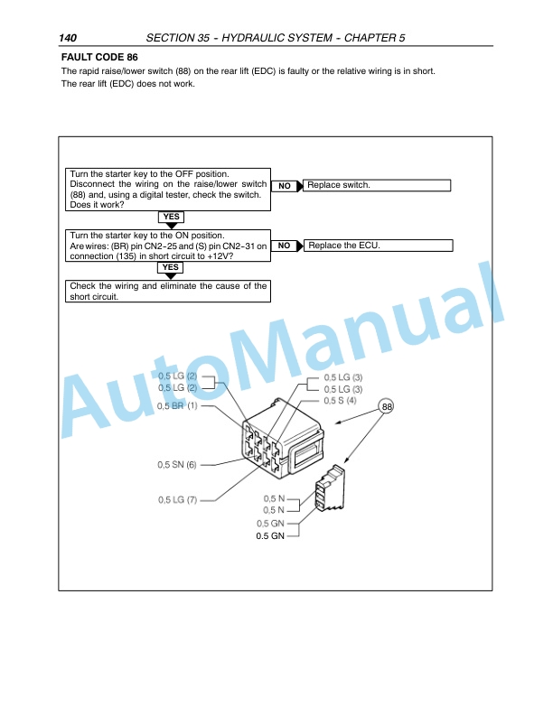 New Holland TN55D, TN55S, TN65D, TN65S, TN70D, TN70S, TN75D, TN75S Tractor Repair Manual 87059384-4