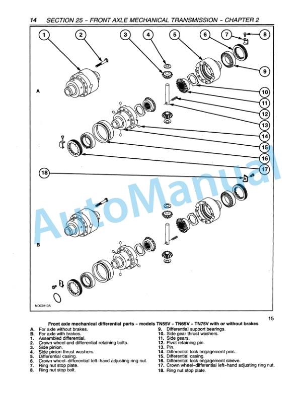 New Holland TN55V, TN65V, TN75V, TN65N, TN75N Tractor Repair Manual 86627059-3