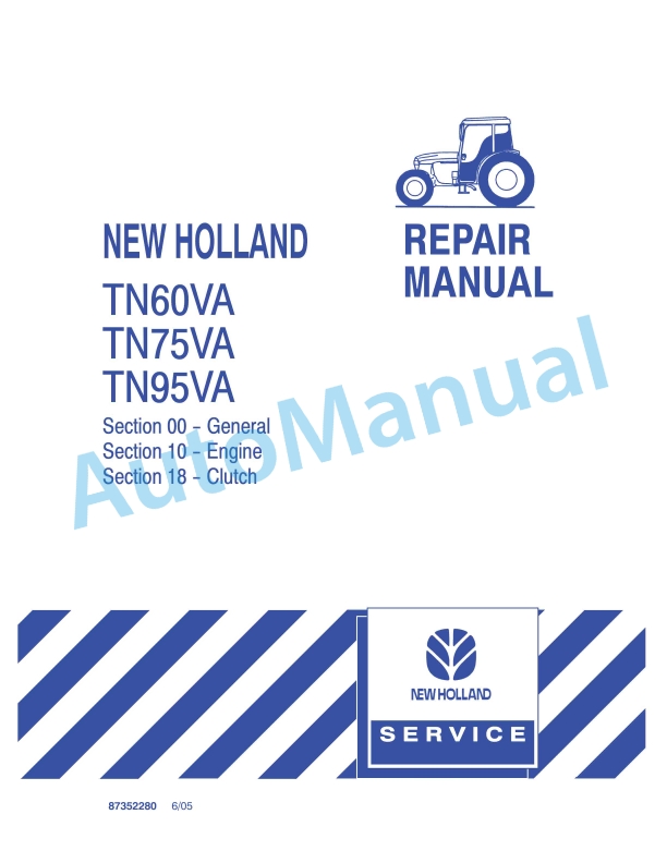 New Holland TN60VA, TN75VA, TN95VA Tractor Repair Manual 87352280