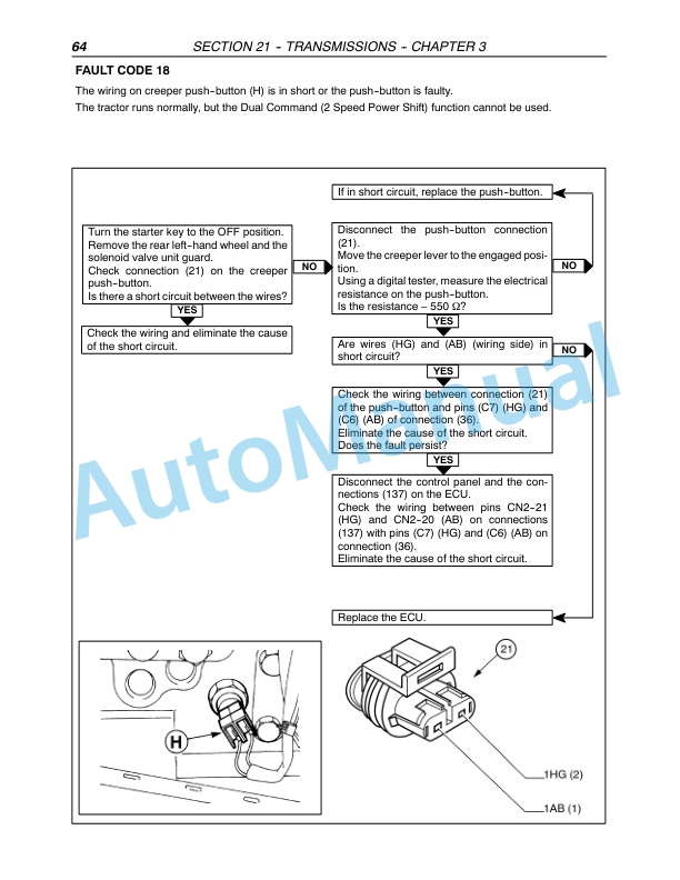 New Holland TN60VA, TN75VA, TN95VA Tractor Repair Manual 87352281-3