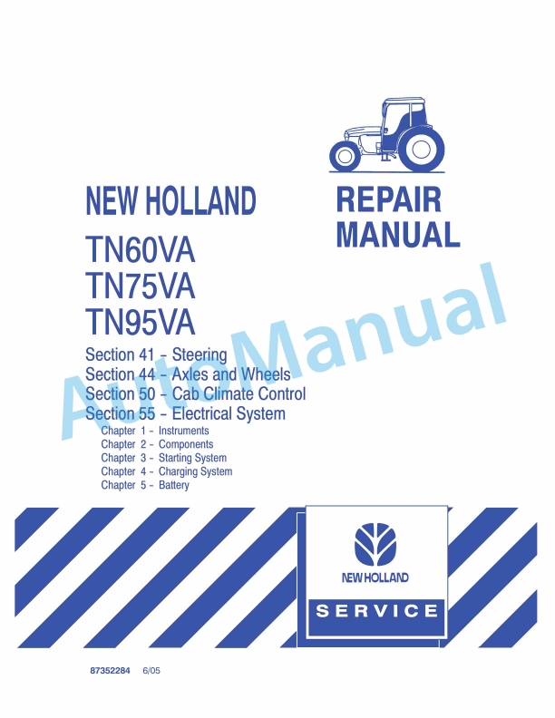 New Holland TN60VA, TN75VA, TN95VA Tractor Repair Manual 87352284