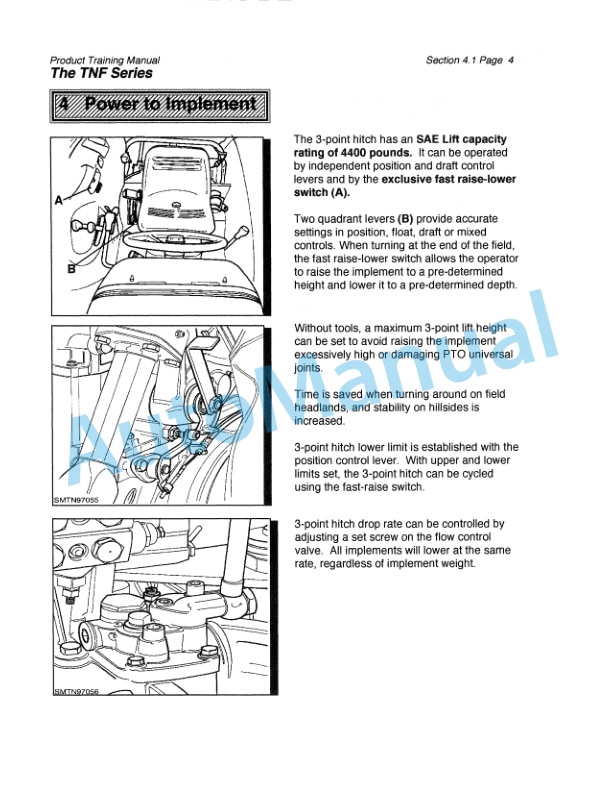 New Holland TN65F, TN75F, TN90F Feature Product Manual 86579621-3