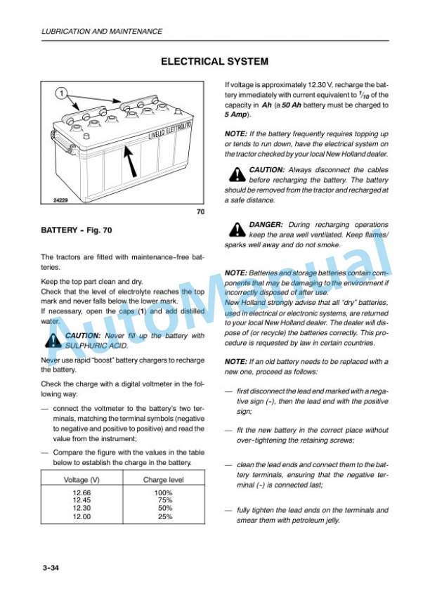 New Holland TN65F, TN75F, TN90F Operation and Maintenance Manual 6036452100-5
