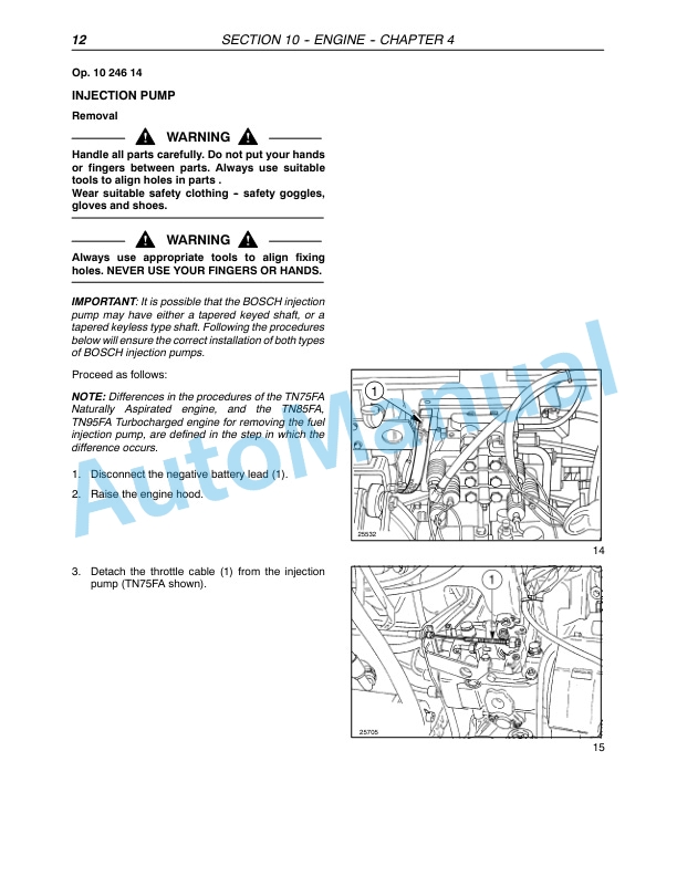 New Holland TN75FA, TN85FA, TN95FA Tractor Repair Manual 87675644-5