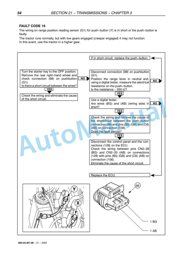 Alternative view of New Holland TN75FA, TN85FA, TN95FA Tractor Service Manual 6035445100