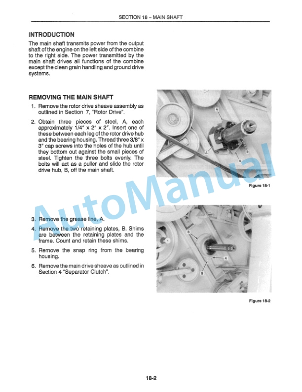 New Holland TR86, TR87, TR88 Combine Repair Manual 40008618-2
