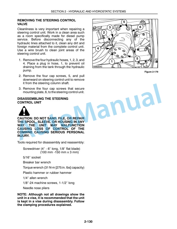 New Holland TR89, TR99 Repair Manual 86589290-3