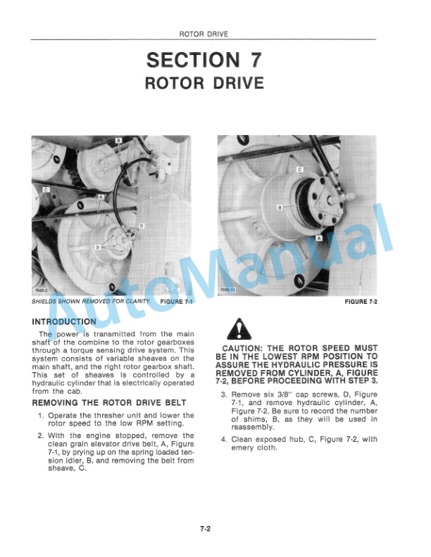 New Holland TR96, TR97, TR98 Combine Repair Manual 40009607-2