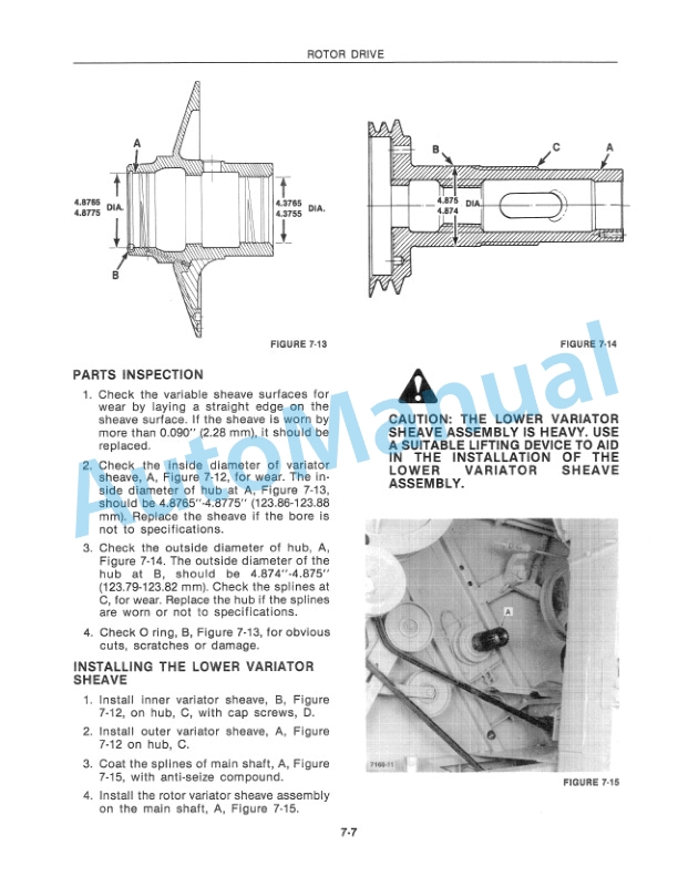 New Holland TR96, TR97, TR98 Combine Repair Manual 40009607-3