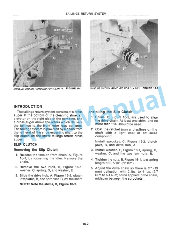 New Holland TR96, TR97, TR98 Combine Repair Manual 40009616-2