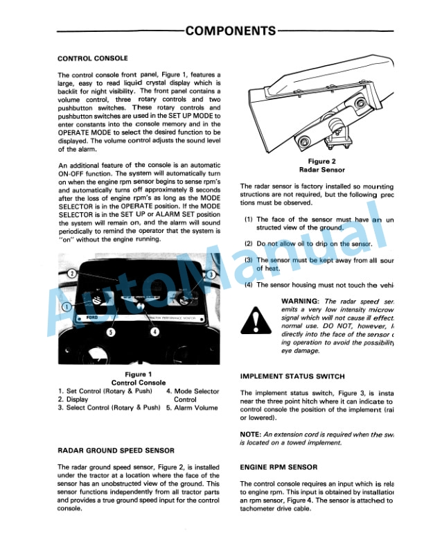Alternative view of New Holland Tractor Performance Monitor Operation and Maintenance Manual 42881005