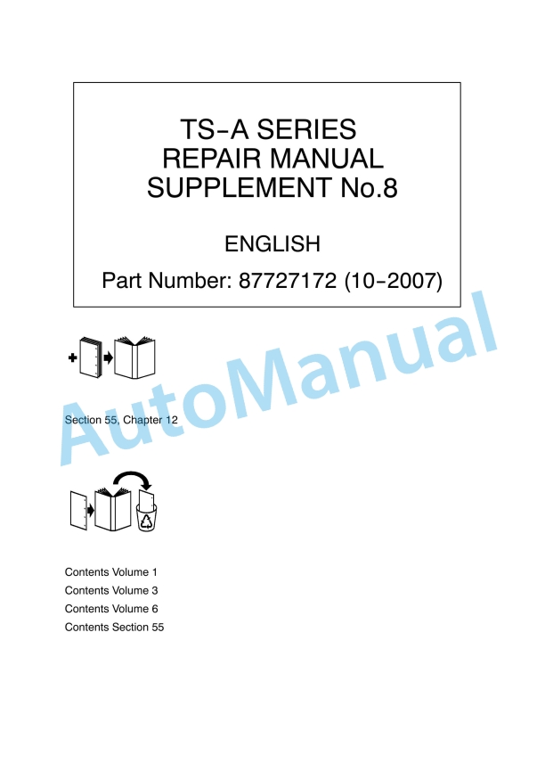 New Holland TS-A Series Tractor Repair Manual 87727172