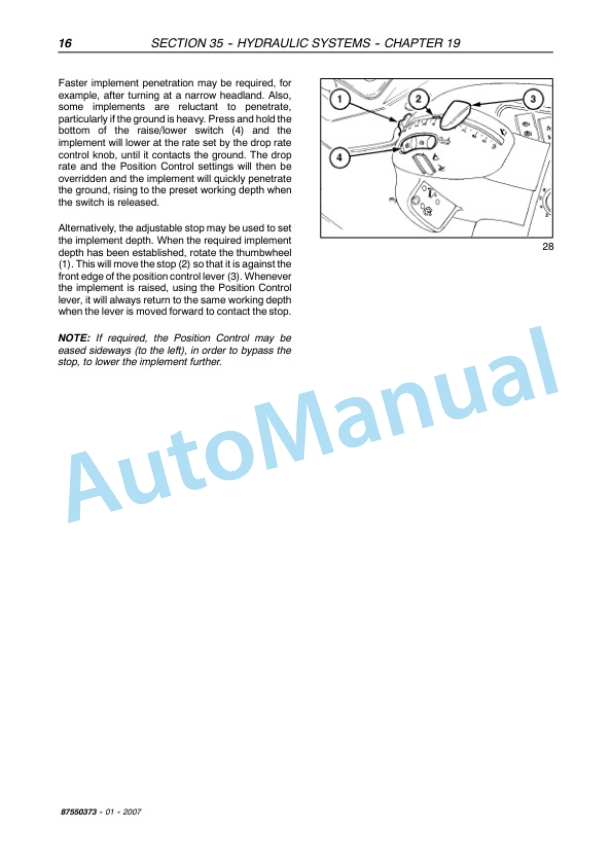 New Holland TS-A, T6000 Series Tractor Repair Manual 87550373-2