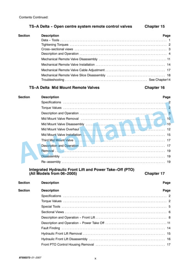 New Holland TS-A, T6000 Series Tractor Repair Manual 87550373-3