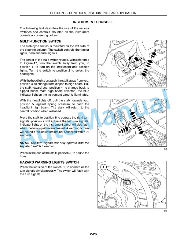 Alternative view of New Holland TS110A, TS115A, TS130A Tractor Operation and Maintenance Manual 82999203