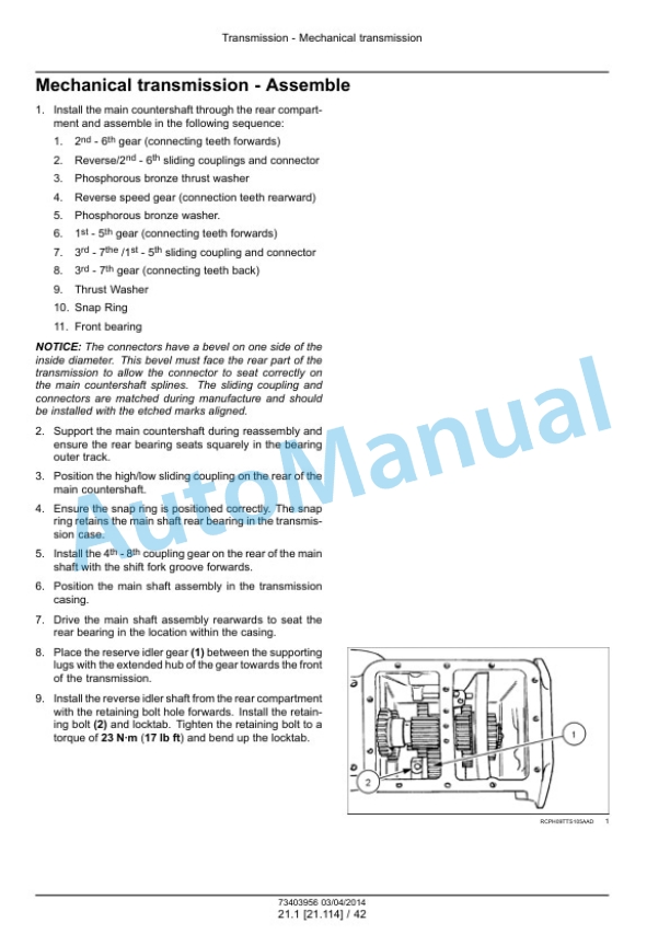New Holland TS6000, TS6020, TS6030, TS6040 Sugar Cane Loader Service Manual 73403956-2