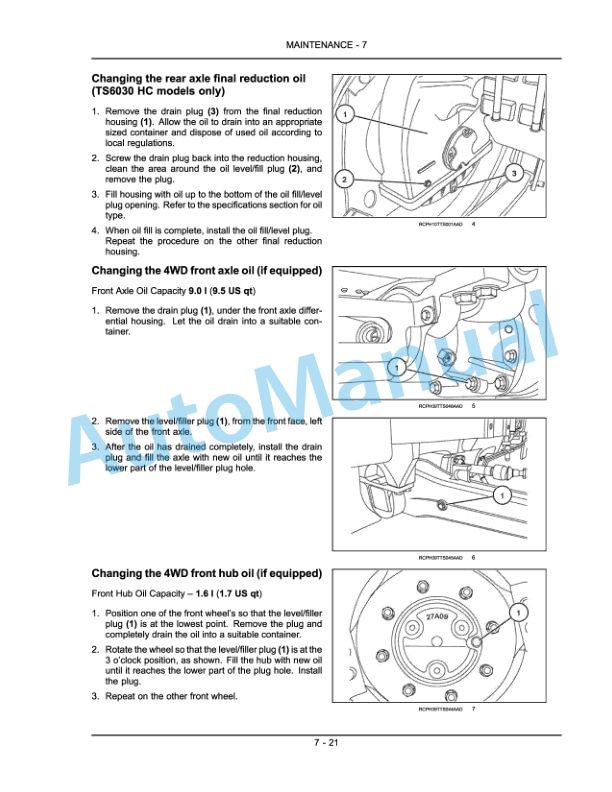 New Holland TS6020, TS6030, TS6030HC Tractor Operation and Maintenance Manual 84279727-5