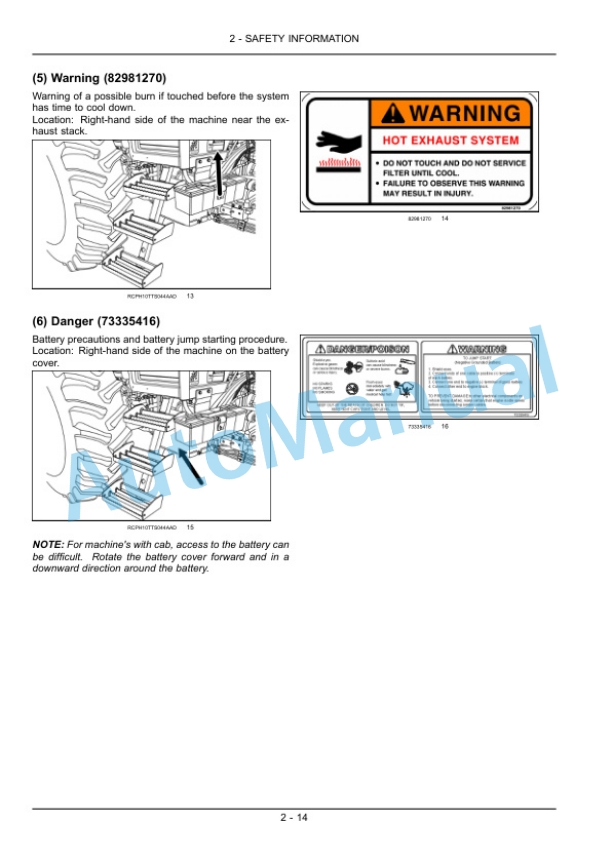 New Holland TS6020, TS6030, TS6030HC Tractor Operation and Maintenance Manual 84497609-2