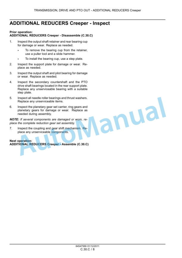 New Holland TS6020, TS6030, TS6030HC Tractor Service Manual 84547569-4