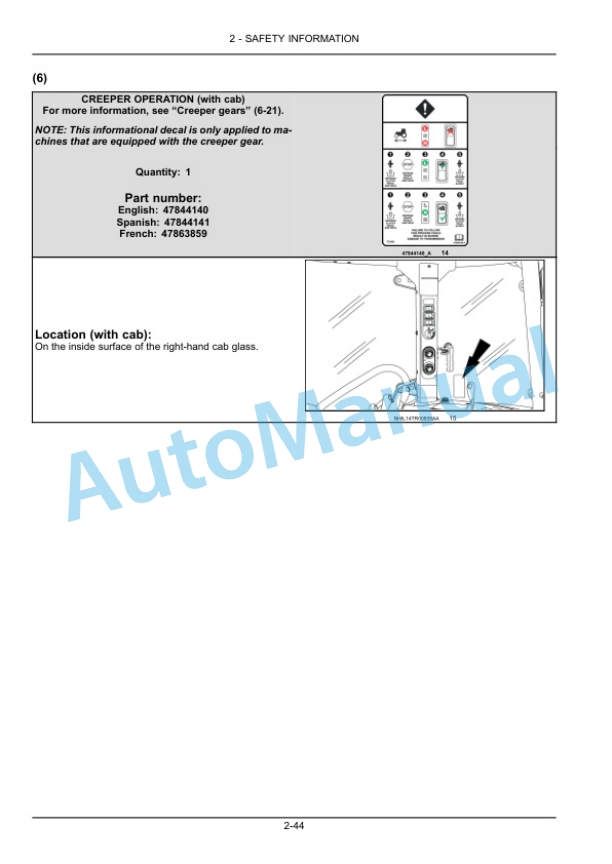 Alternative view of New Holland TS6.110, TS6.110HC, TS6.120, TS6.120HC, TS6.130, T6.140 Tier 4B Final Tractor Operation and Maintenance Manual 47954398