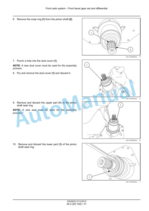 Alternative view of New Holland TS6.110, TS6.110HC, TS6.120, TS6.120HC, TS6.130, T6.140 Tier 4B Final Tractor Service Manual 47955985