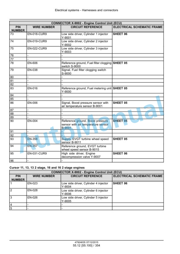 New Holland TS6.110, TS6.110HC, TS6.120, TS6.120HC, TS6.130, T6.140 Tier 4B Final Tractor Service Manual 47955988-4