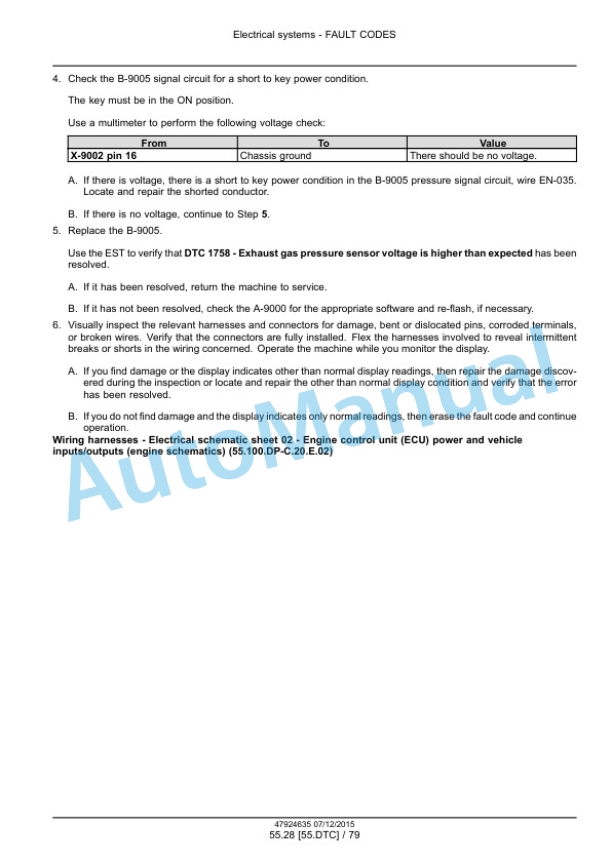 New Holland TS6.110, TS6.110HC, TS6.120, TS6.120HC, TS6.130, T6.140 Tier 4B Final Tractor Service Manual 47955990-2