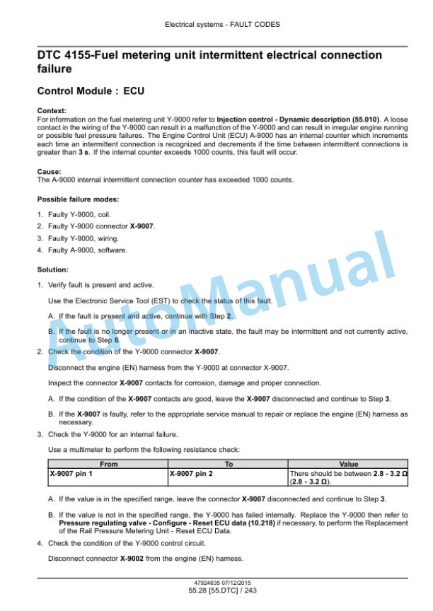 New Holland TS6.110, TS6.110HC, TS6.120, TS6.120HC, TS6.130, T6.140 Tier 4B Final Tractor Service Manual 47955990-4