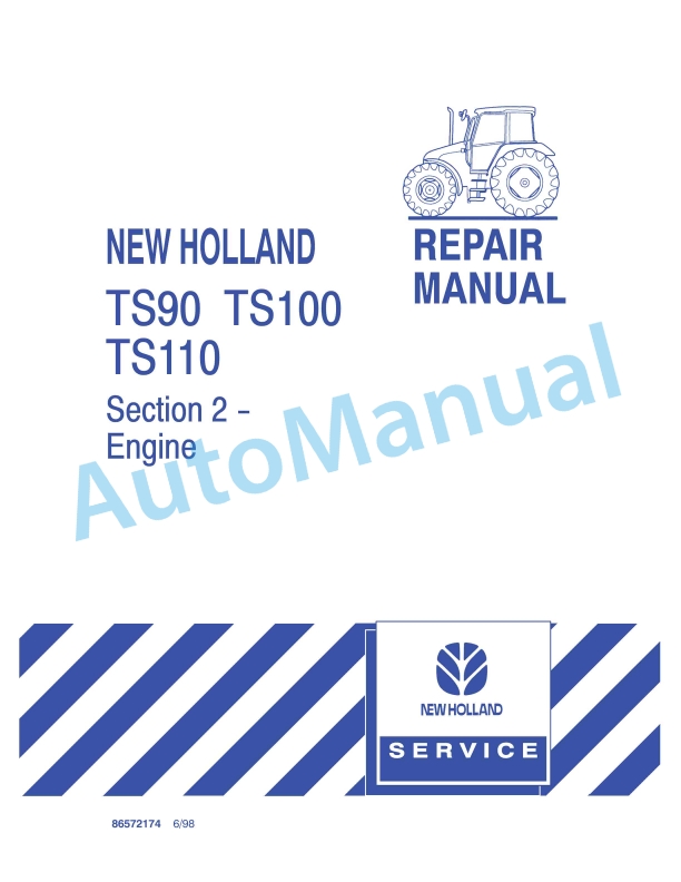 New Holland TS90, TS100, TS110 Repair Manual 86572174
