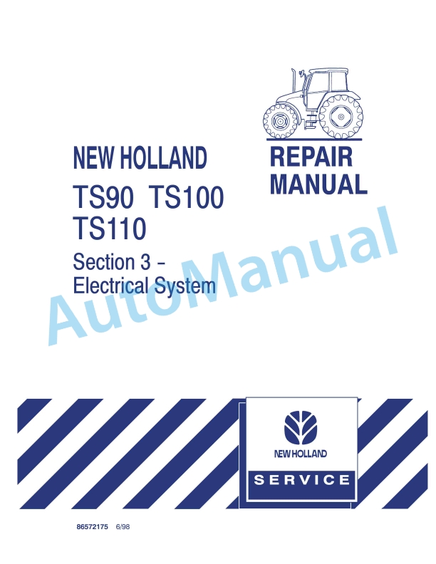 New Holland TS90, TS100, TS110 Repair Manual 86572175