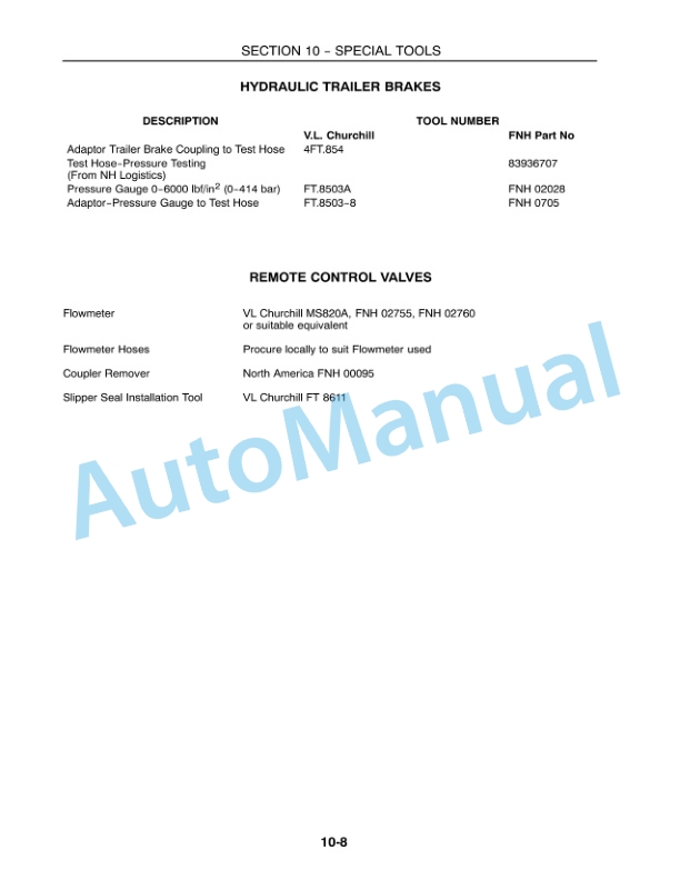 New Holland TS90, TS100, TS110 Repair Manual 86572182-4