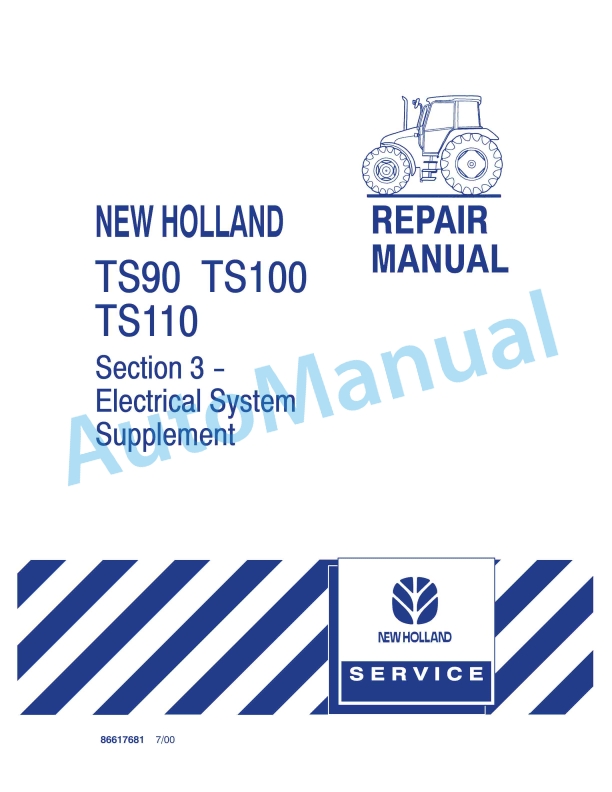 New Holland TS90, TS100, TS110 Repair Manual 86617681
