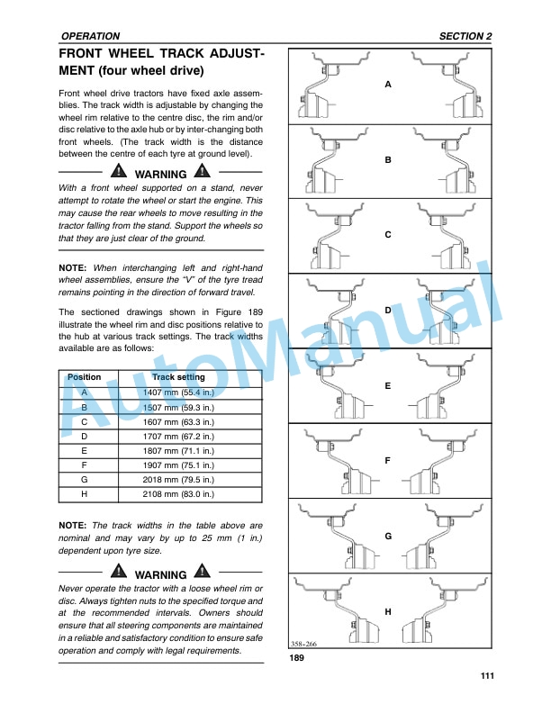 New Holland TS90, TS100, TS110, TS115 Tractor Operation and Maintenance Manual 86630281-4