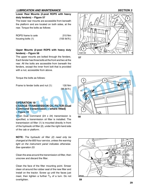 New Holland TS90, TS100, TS110, TS115 Tractor Operation and Maintenance Manual 86630281-5