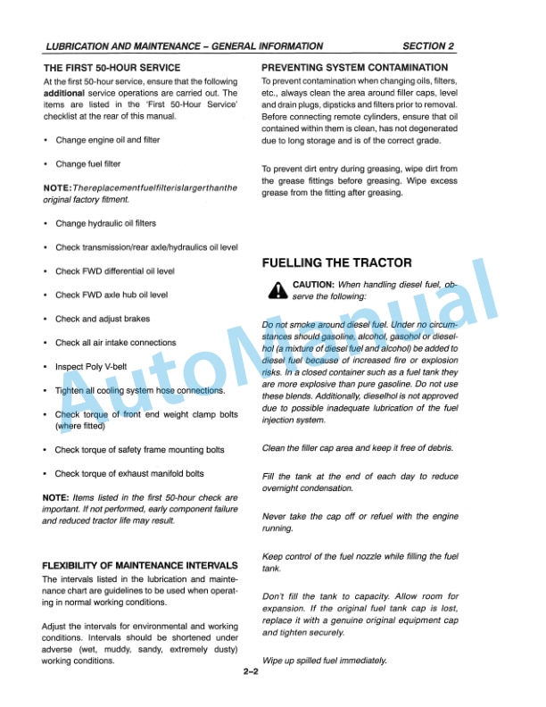 New Holland TS90, TS100, TS110 With EconoShift Trasmission Operation and Maintenance Manual 86562958-4