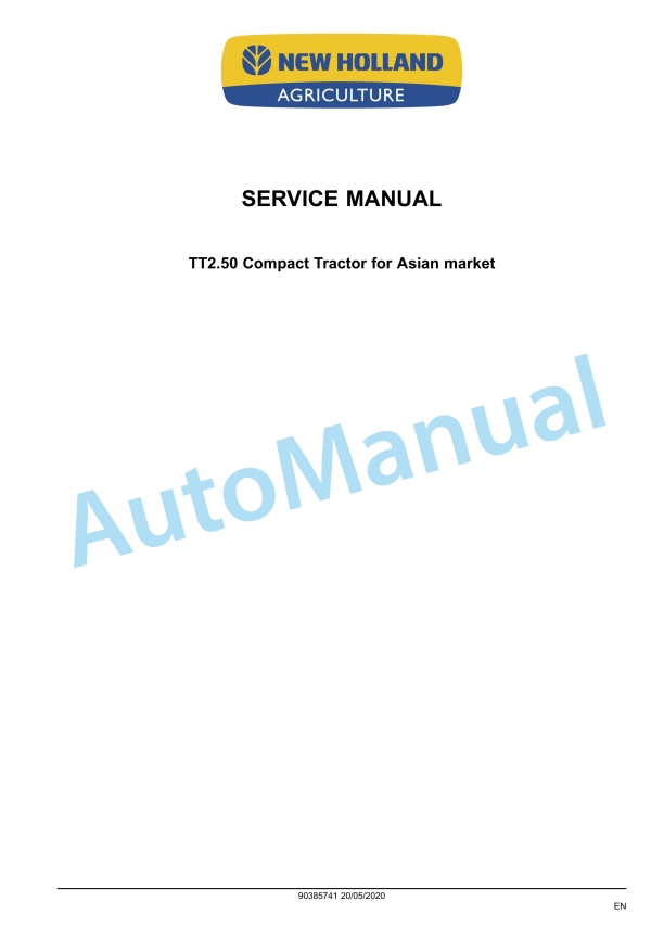 New Holland TT2.50 Compact Tractor Service Manual 90385741