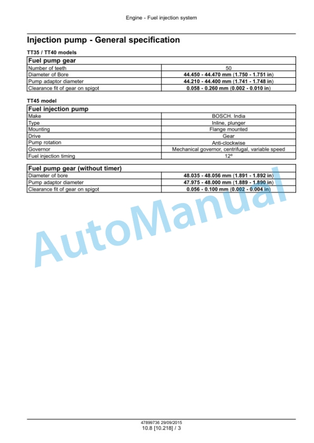 Alternative view of New Holland TT35, TT40, TT45 Tractor Service Manual 47899736