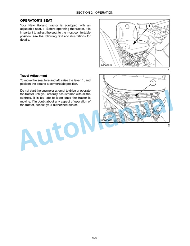 Alternative view of New Holland TT45A, TT50A Tractor Operation and Maintenance Manual 87473184