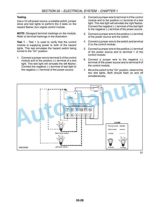 New Holland TT45A, TT50A Tractor Repair Manual 87655300-3