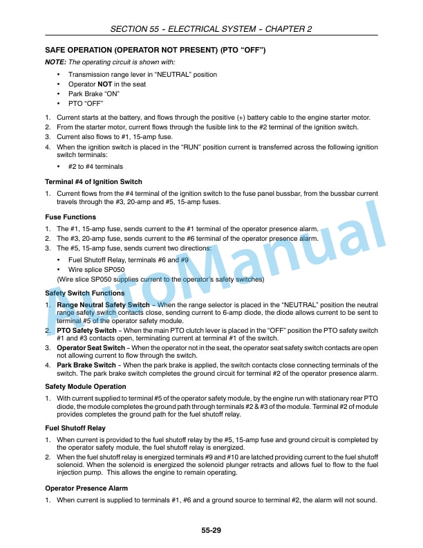 New Holland TT45A, TT50A Tractor Repair Manual 87655300-4