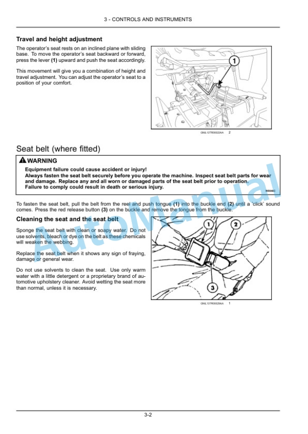 New Holland TT4.80, TT4.90 Tractor Operation and Maintenance Manual 48064894-2