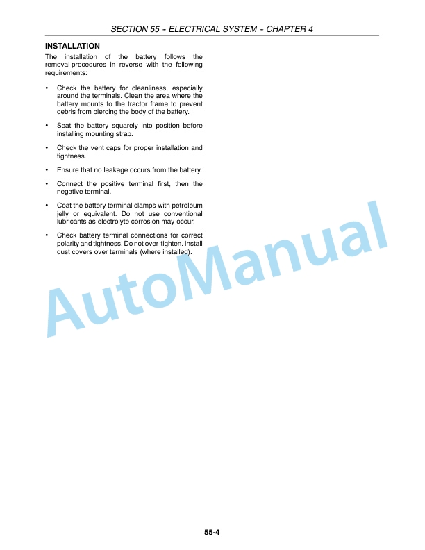 New Holland TT55, TT75 Tractor Repair Manual 87042099-5