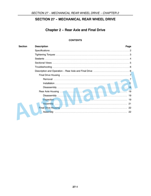New Holland TT60A, TT75A Tractor Repair Manual 84154803-3