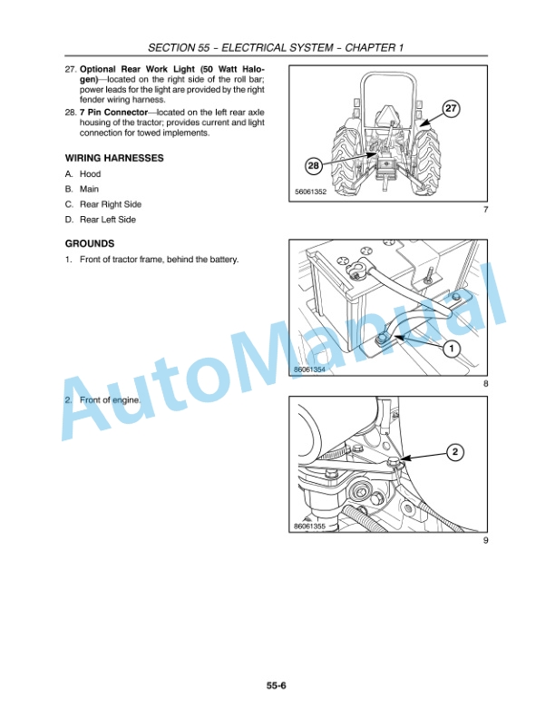 New Holland TT60A, TT75A Tractor Repair Manual 84154804-3