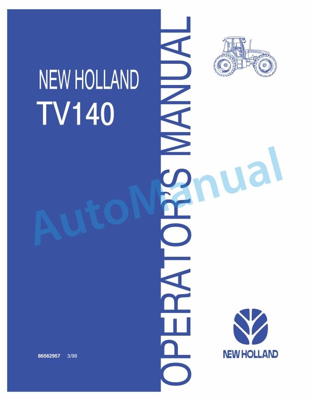 New Holland TV140 Tractor Operation and Maintenance Manual 86562957