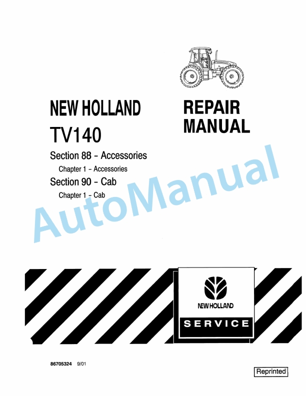 New Holland TV140 Tractor Repair Manual 86705324