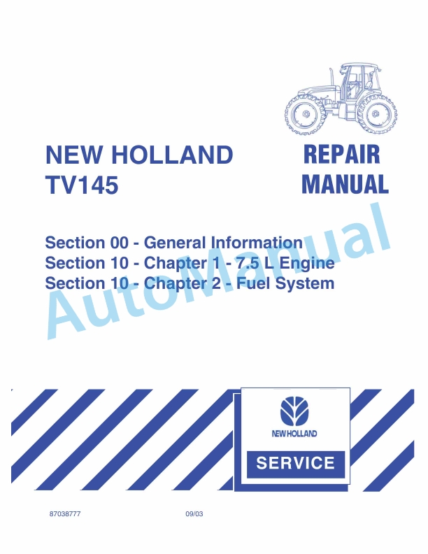 New Holland TV145 Tractor Repair Manual 87038777