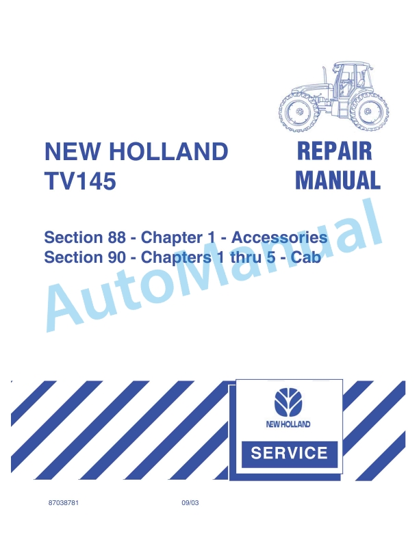 New Holland TV145 Tractor Repair Manual 87038781