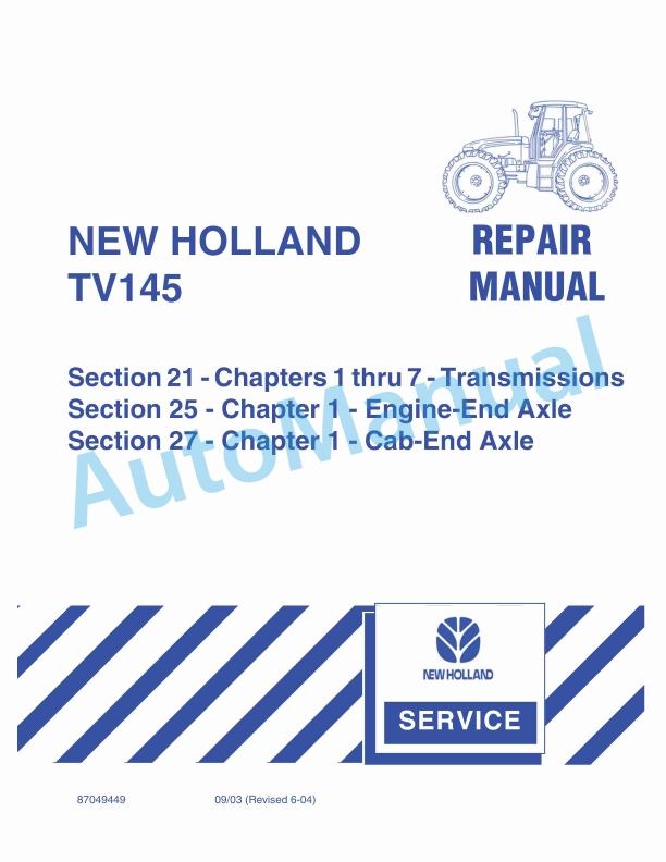 New Holland TV145 Tractor Repair Manual 87049449